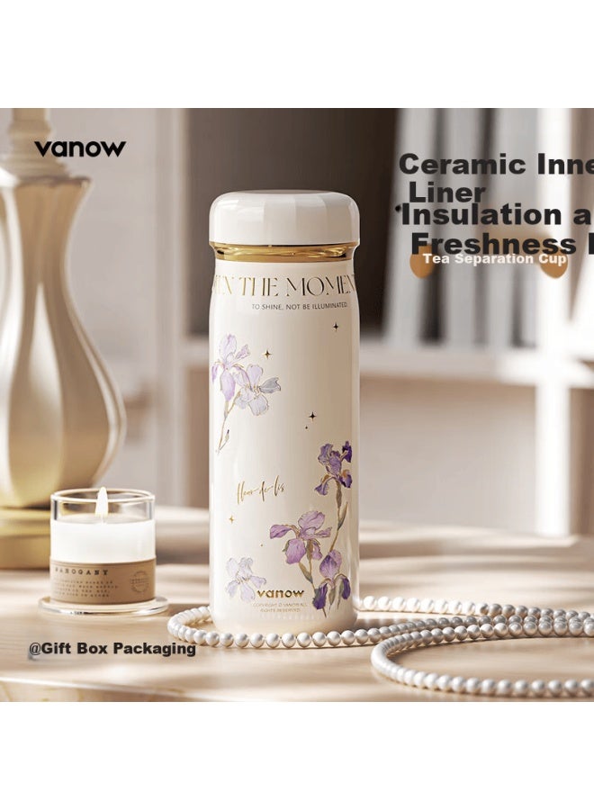 Vanow Insulated Bottle For Women New High-value Ceramic Liner Tea Separation Water Cup - Image 1