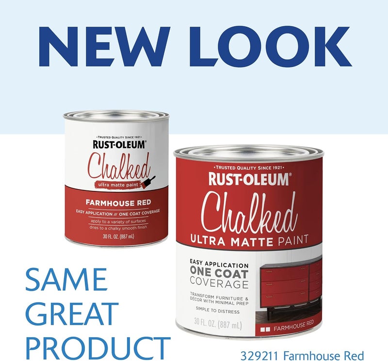 Rust-Oleum Chalked Ultra Matte Paint - Farmhouse Red, 30 Fl Oz - Image 2