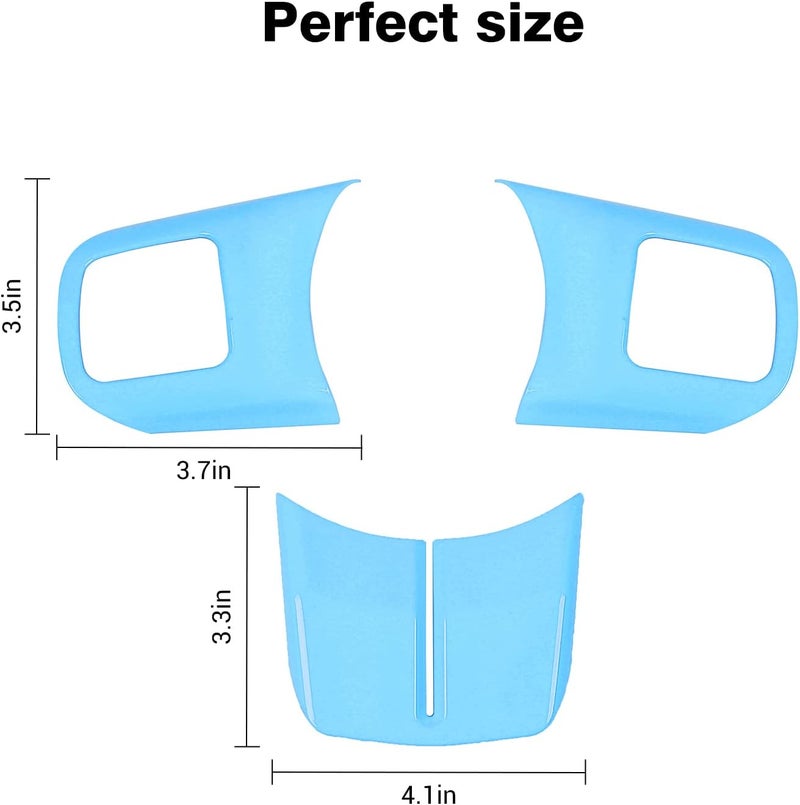 JeCar Interior Steering Wheel Decoration Trim Kits For Jeep Wrangler 2011-2017 JK & Unlimited/Patriot Compass 2011-2016 & Grand Cherokee 2011-2013, Light Blue - Image 2
