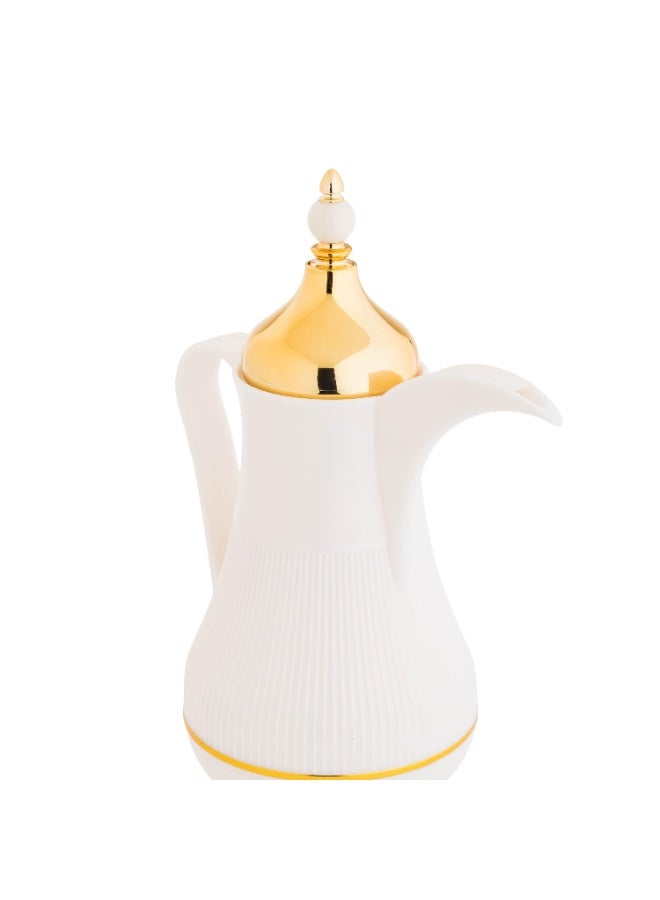 Alaska Dallah Flask Set 2-Piece White With Gold - Image 3
