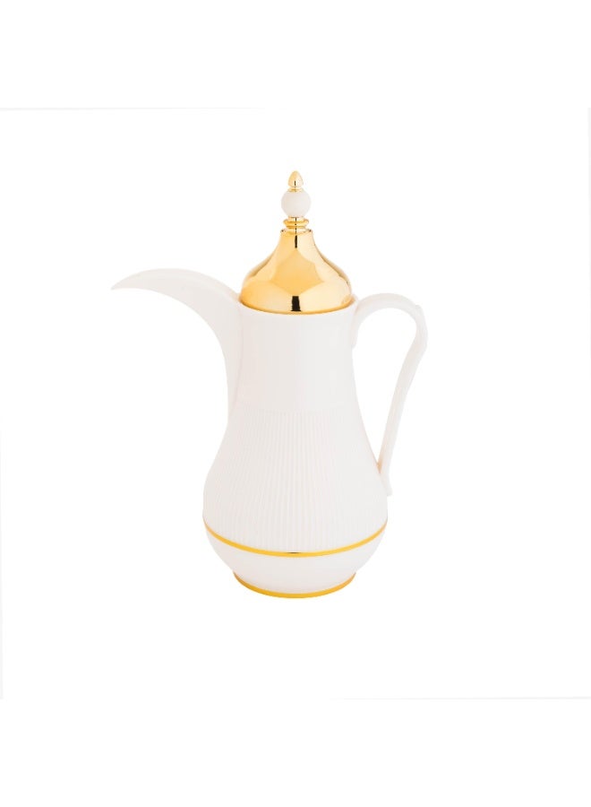 Alaska Dallah Flask Set 2-Piece White With Gold - Image 2