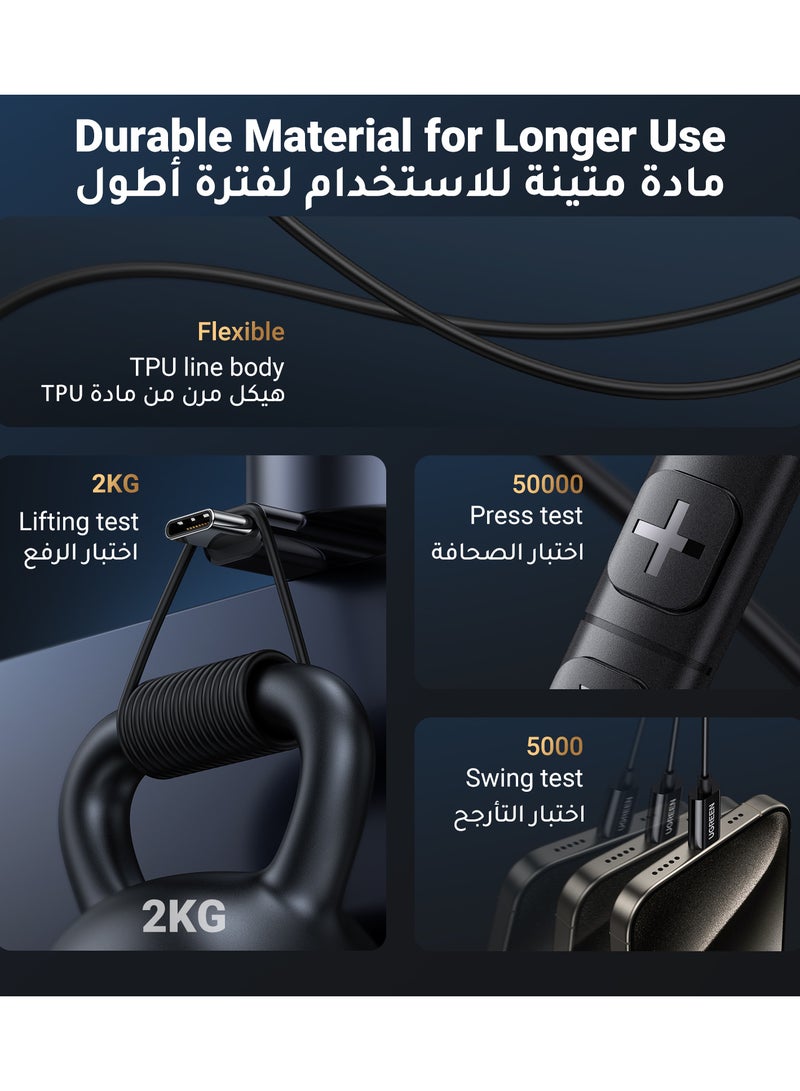 يو جرين سماعات أذن USB C سلكية نصف داخل الأذن مع تحكم في الصوت، سماعات أذن Type-C مع ميكروفون مانع للضوضاء 14.2 مم، لجهاز iPhone 16 Series، Galaxy S24/S23/S22 Series، iPad Pro، iPad Air - Image 5