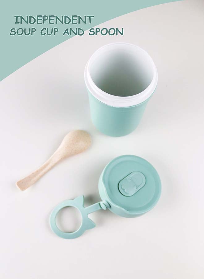 توشيونيكس مجموعة صندوق غداء بينتو بلاستيكي محمول بسعة 1300 لتر مع كوب حساء سعة 330 مل وشوكة وفتحة أدوات مائدة مدمجة على الغطاء، حاوية طعام بثلاثة أقسام - آمنة للاستخدام في الفريزر وغسالة الأطباق والميكروويف، صندوق طعام مانع للتسرب ومحكم الإغلاق مع ثلاثة أقسام، خالٍ من مادة BPA، خفيف الوزن، متين وقابل لإعادة التدوير للبالغين والأطفال - مثالي للاستخدام في المنزل والمكتب والسفر ومراكز الرعاية النهارية ومرحلة ما قبل المدرسة وصندوق غداء العودة إلى المدرسة - 17 × 17 × 6 سم - Image 4