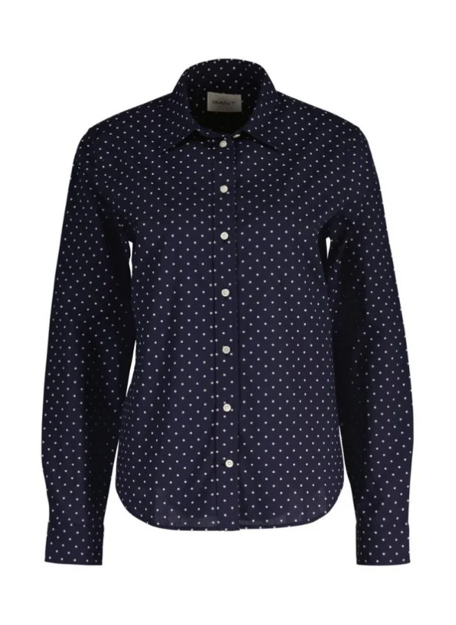 غانت Gant Regular Fit Dot Print Cotton Voile Shirt