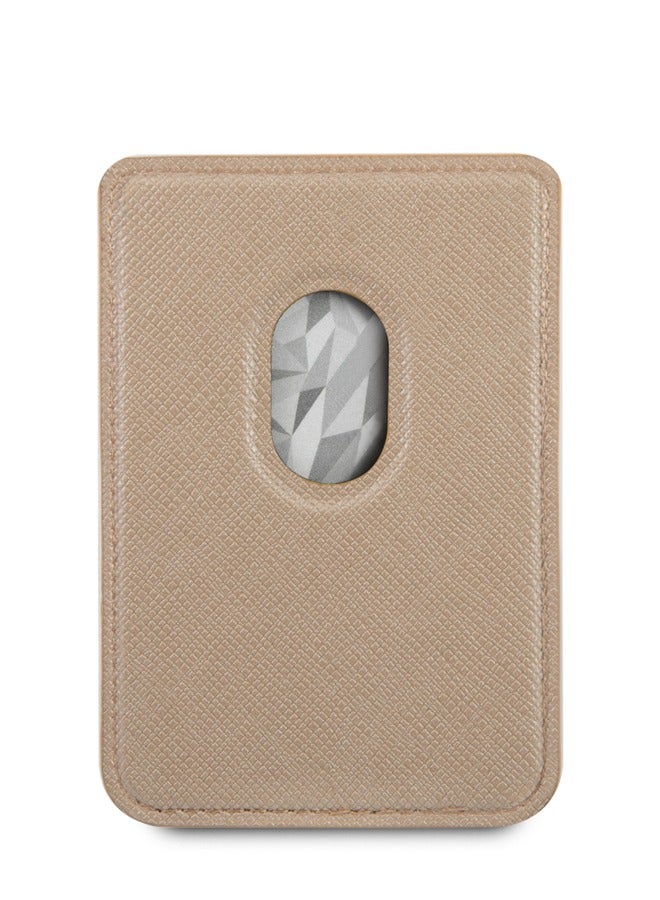 GUESS Saffiano Script Wallet Card slot with MagSafe / Phone Back Slot Wallet Card Case / Convenient to carry small things - Gold  - Image 3