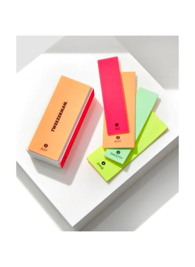 Tweezerman Neon Hot 4-In File, Buff, Smooth & Shine Block 1unit - Image 2