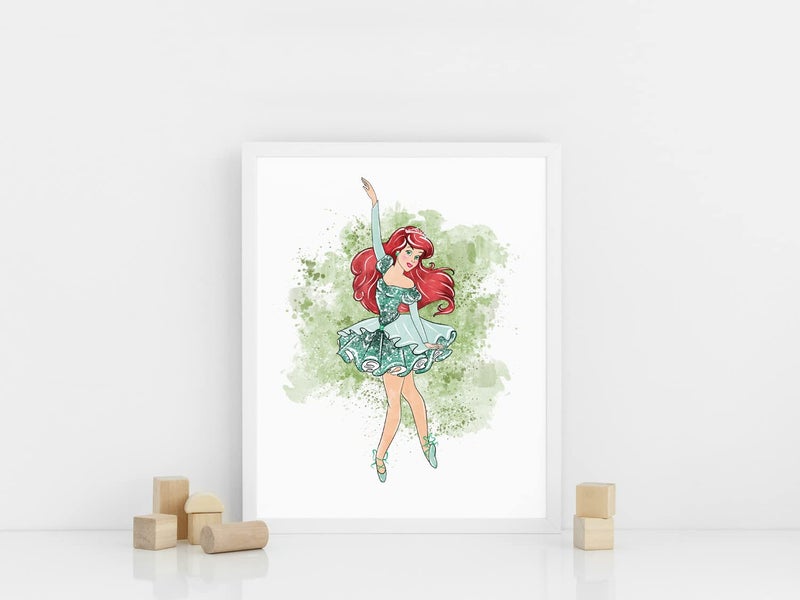 NistioÂ® Disney Princess Ballerina Wall Art Prints, Princess Playroom Decor, Elsa, Cinderella, Ariel, Snow White, Belle, Jasmine, Princess Anna, Tiana, Set of 8, 8x10 inches (Unframed) - Image 5