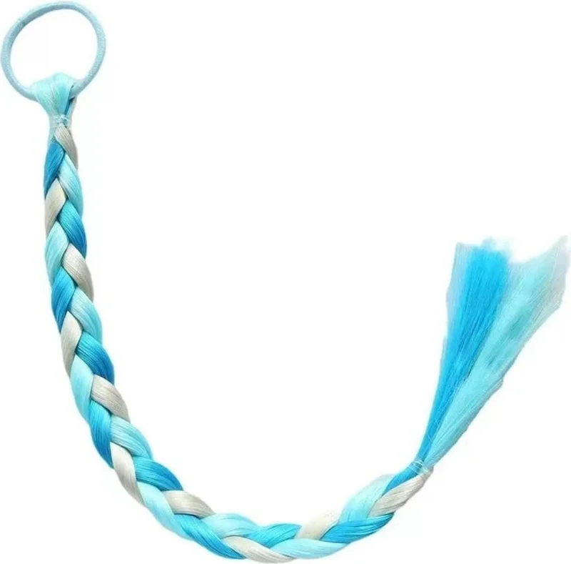 اوراس ديزينج Glitter Striped Princess Colorful Hair Extensions Hairpin / elsa / anna / frozen / birthday