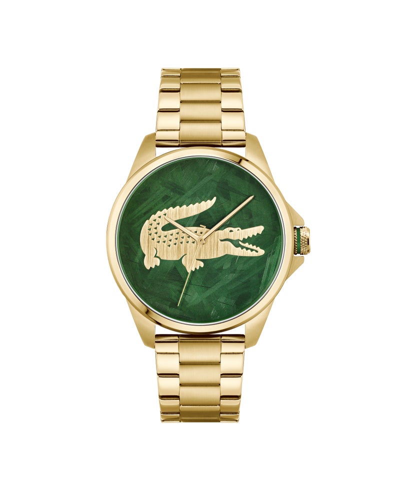 LACOSTE Round Analog Men'S Ionic Plated Thin Gold Steel Case  Watch - Image 3