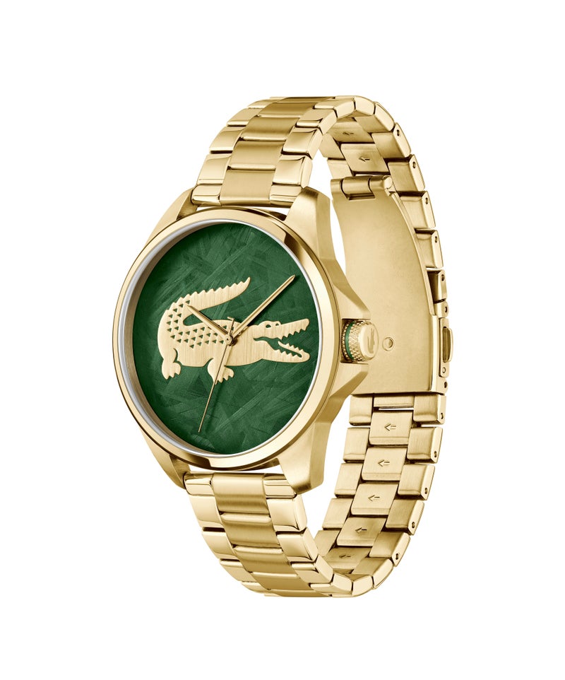 LACOSTE Round Analog Men'S Ionic Plated Thin Gold Steel Case  Watch - Image 1