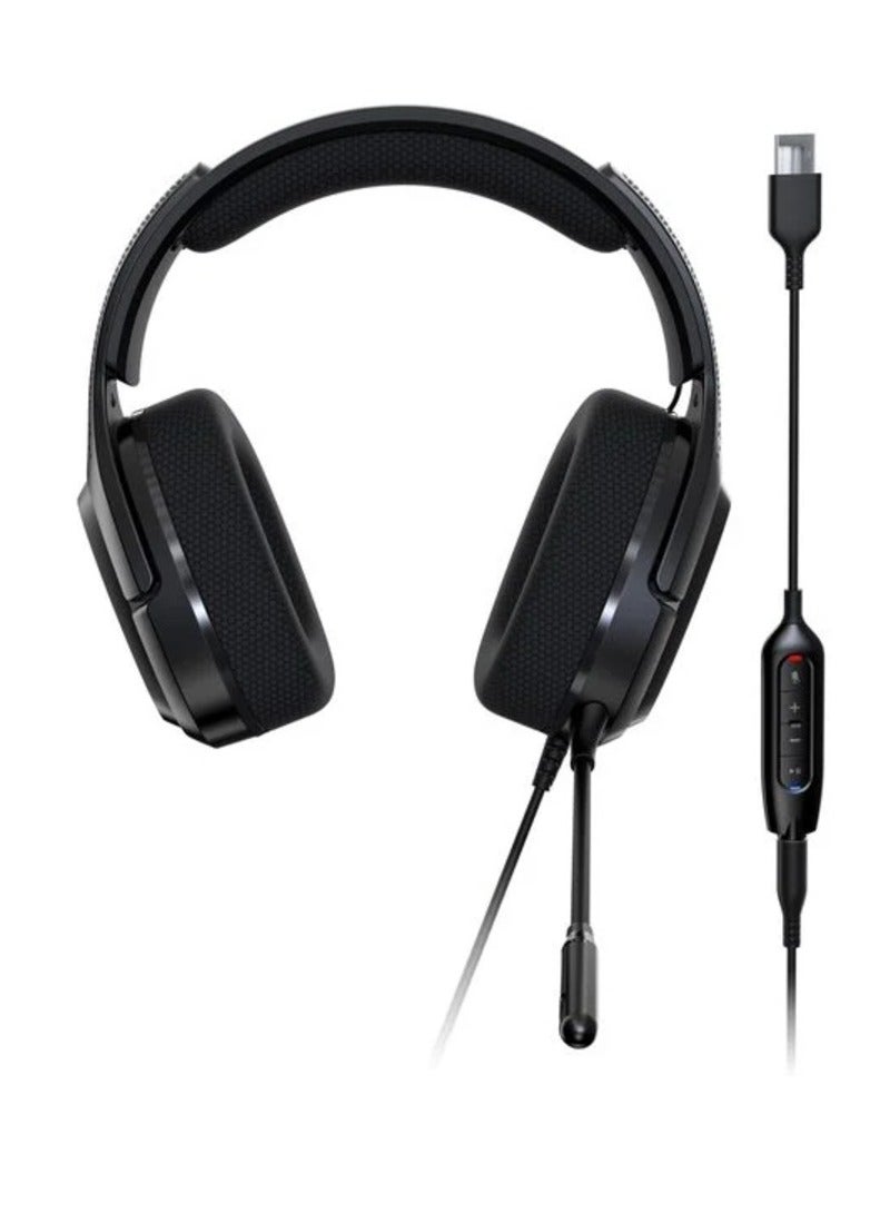 Acer Predator Galea 365 Gaming Headset 7.1ch Surround Sound Wired Stereo Mini Jack Connection USB Connection Omnidirectional Noise Cancelling Audio Control Box Detachable Microphone PC iOS Android PS4 PS5 - Image 1