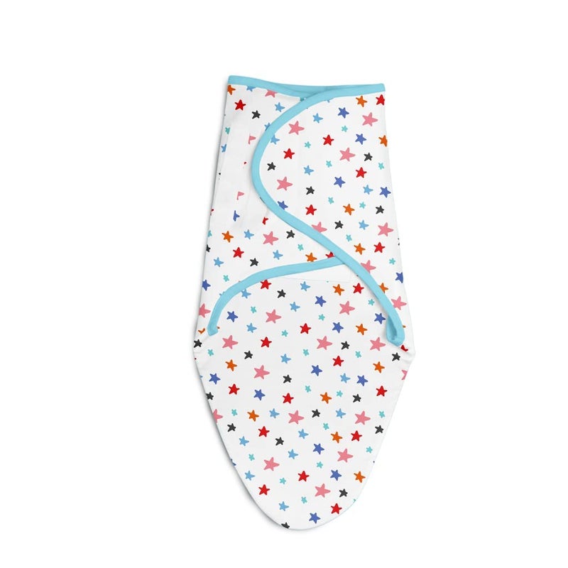 superbottoms Dry Feel Swaddle Wrap for Newborn | SuperDryFeel Layer to Keep Baby Dry | Extra Soft | 100% Cotton | Easy to Wear, Travel-Friendly Wrapper | 0-3 Months, Baby Wrappers | Starry Skies. - Image 1