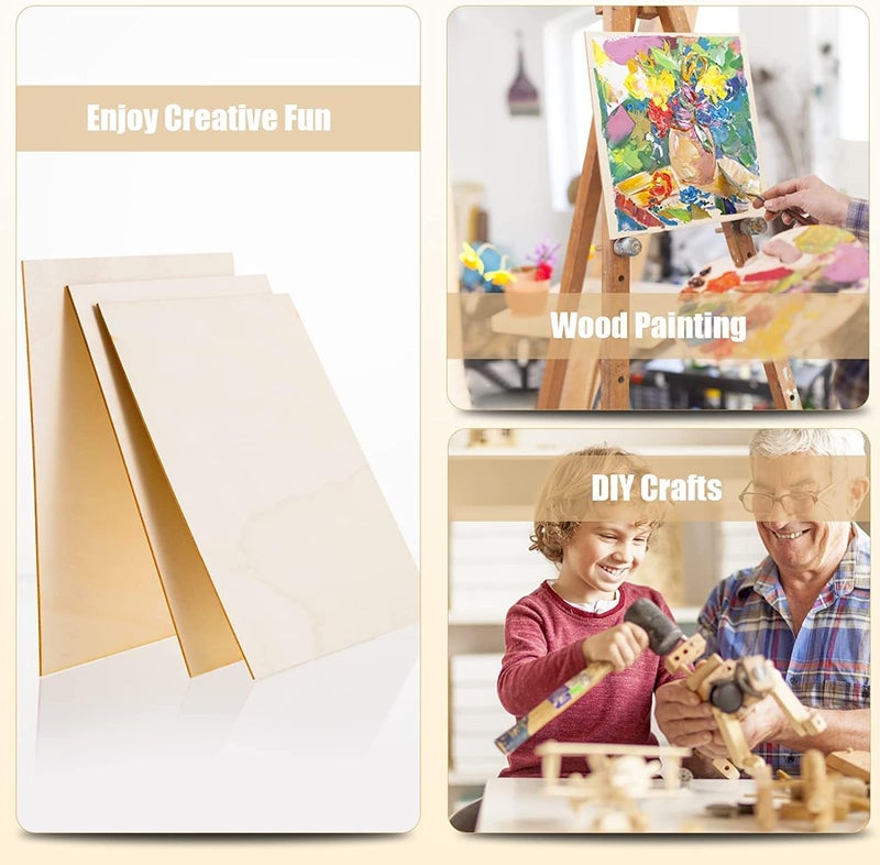 AWIZOM 12 Pack 12 x 12 x 116 Inch2 mm Thick Basswood Sheets for Crafts Unfinished Plywood Sheet Square Craft Wood Sheet Boards for DIY Projects Architecture Models Engraving Wood Burning Staining - Image 5