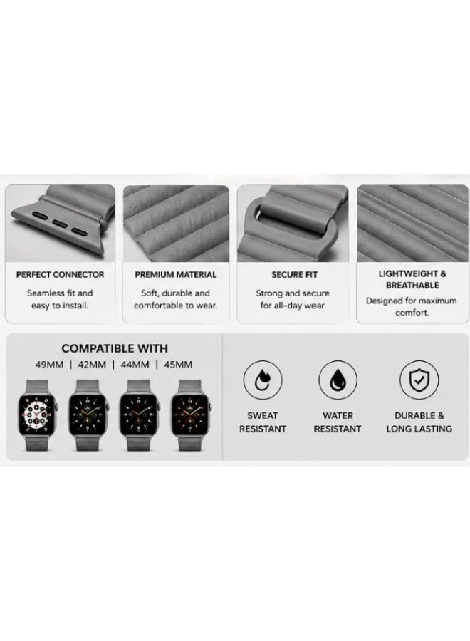 BOLICE Silicone Magnetic Smart Watch Strap 49MM Compatible with 42/44/45MM Watches - Image 4