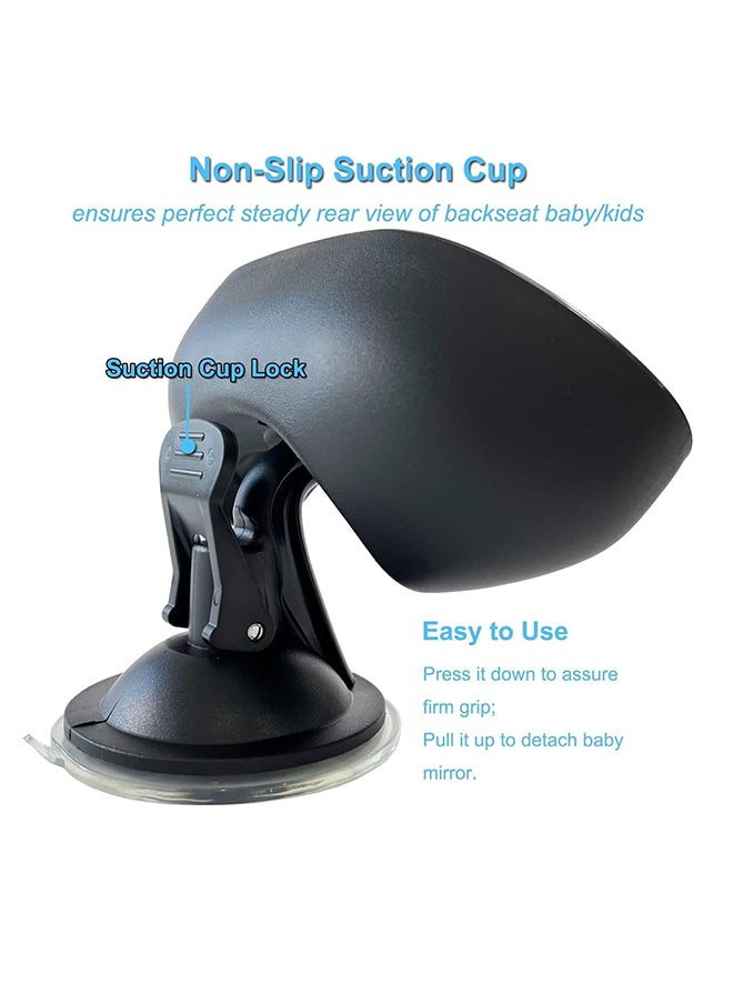 Baby Car Rear View Mirror, 360 Degree Adjustable Baby Car Mirror, Shatterproof Safety Car Seat Mirror with Strengthen Suction Cup