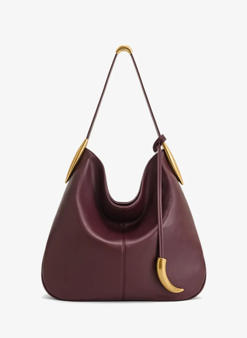 Nina Metal Charm Hobo Bag