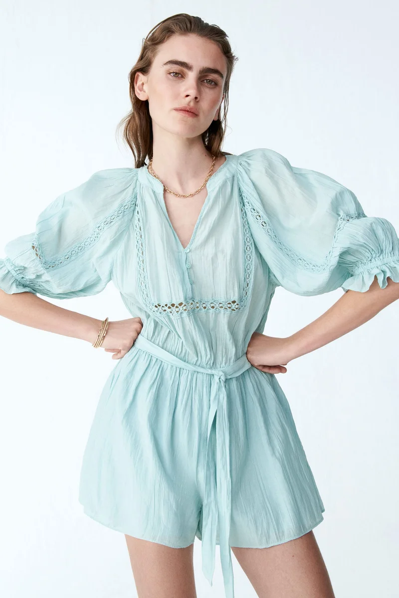 H&M  Crinkled playsuit for Women | Best Price UAE
