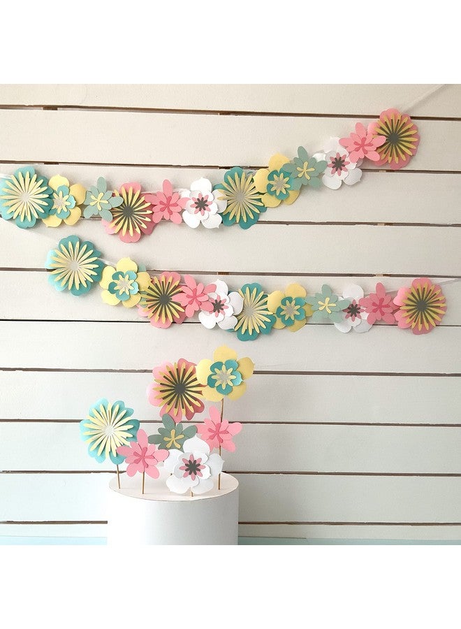 Pinfliers Flower Decoration for Birthday|Puja, Festival Decoration Items for Home|Pongal, Lohri, Makar Sankranti Decoration Items|36 Pastel Paper Flowers,Paper Decoration for Birthday|120"Length - Image 2