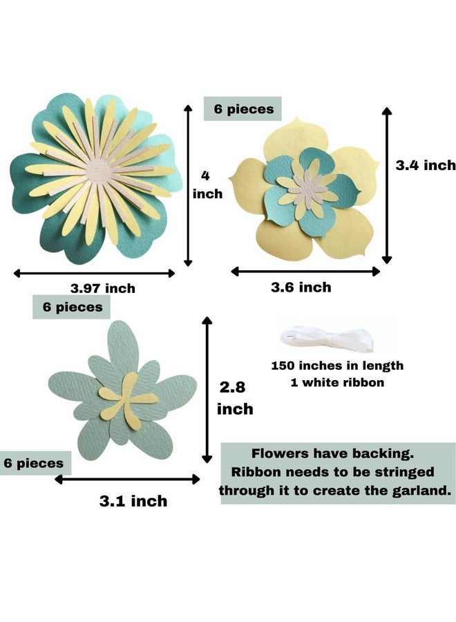 Pinfliers Flower Decoration for Birthday|Puja, Festival Decoration Items for Home|Pongal, Lohri, Makar Sankranti Decoration Items|36 Pastel Paper Flowers,Paper Decoration for Birthday|120"Length - Image 5