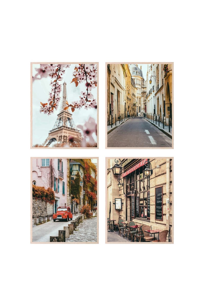Insire Paris Wall Art Posters- Paris Room Decor - Unframed Set of 4 (8x10) - Image 1