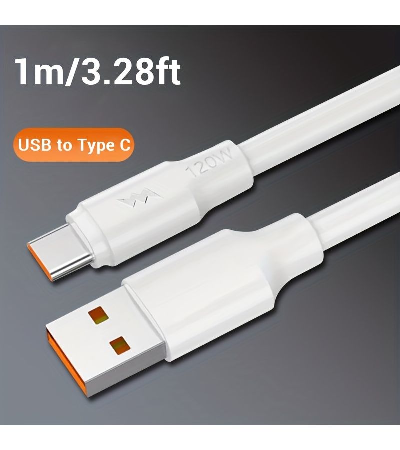 كابل USB C سريع الشحن بقدرة 120 واط وبيانات بطول 6.56 قدم لهواتف سامسونج وشياومي وهواوي - Image 5