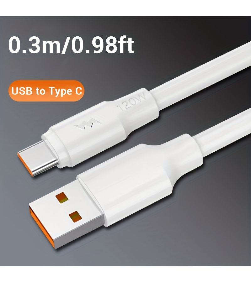 كابل USB C سريع الشحن بقدرة 120 واط وبيانات بطول 6.56 قدم لهواتف سامسونج وشياومي وهواوي - Image 3
