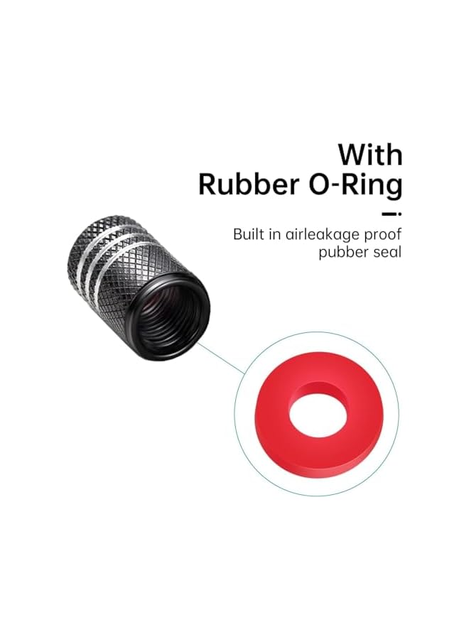 S-TOP Tire Valve Stem Caps for GMC Metal Car Wheel Air caps Auto Valve Stem Caps Accessories 4 Pack Black - Image 2