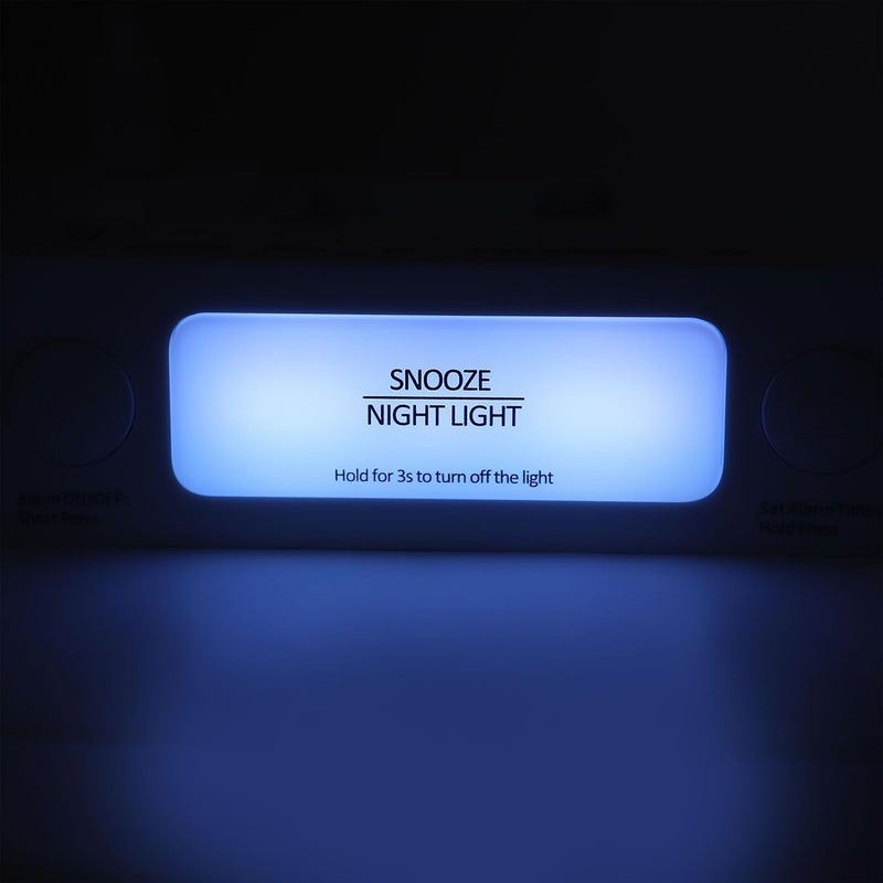 Bewinner RGB Mirror Alarm Friendly with Shaker Bed, Adjustable Volume Alarm Clock for Elderly for Elderly (WHITE) - Image 1