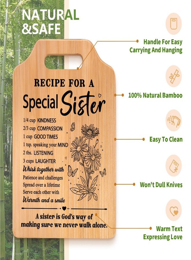 Milcier Gifts for Sister, Sister Birthday Gifts, Recipe for A Special Sister Cutting Board, Sisters Gifts from Sister, Mothers Day Christmas Gifts for Sister Sister Adult - Image 4