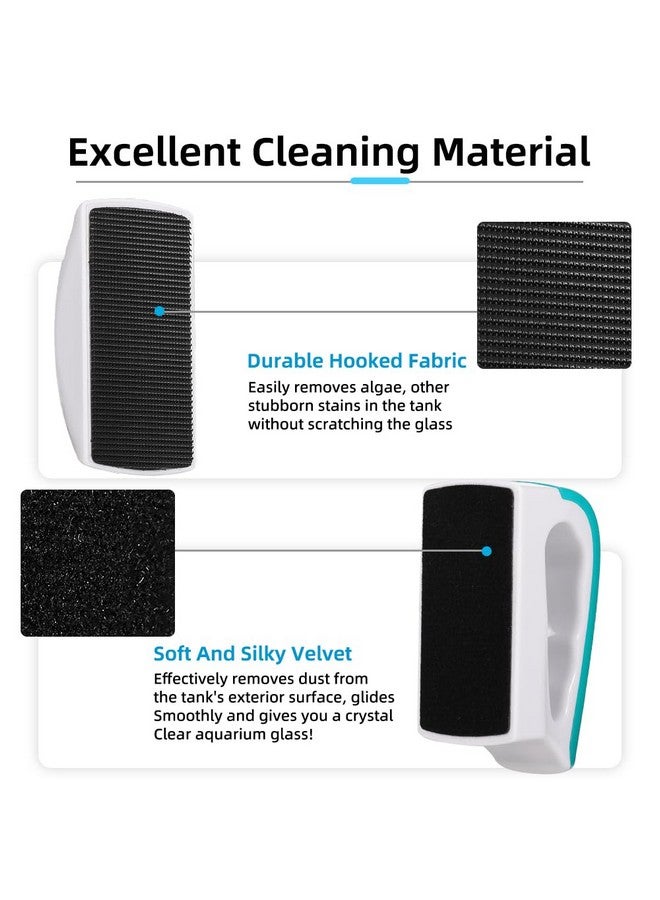 داتو فرشاة مغناطيسية لحوض السمك من DaToo، قطعتان، وكاشطات الطحالب، ومنظف زجاجي، وفرشاة تنظيف عائمة لحوض السمك (مقاس صغير) - Image 3