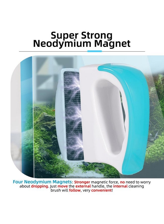 داتو فرشاة مغناطيسية لحوض السمك من DaToo، قطعتان، وكاشطات الطحالب، ومنظف زجاجي، وفرشاة تنظيف عائمة لحوض السمك (مقاس صغير) - Image 4