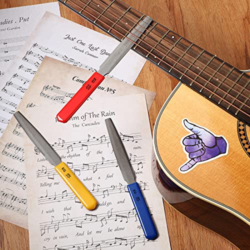 Tarpop 3 Pieces Tapered Guitar Nut Files Nut Slotting Files Set Double Edge Fret File Electric Guitar Fret Tools Fret Crowning Files for Bass (Guitar) - Image 5