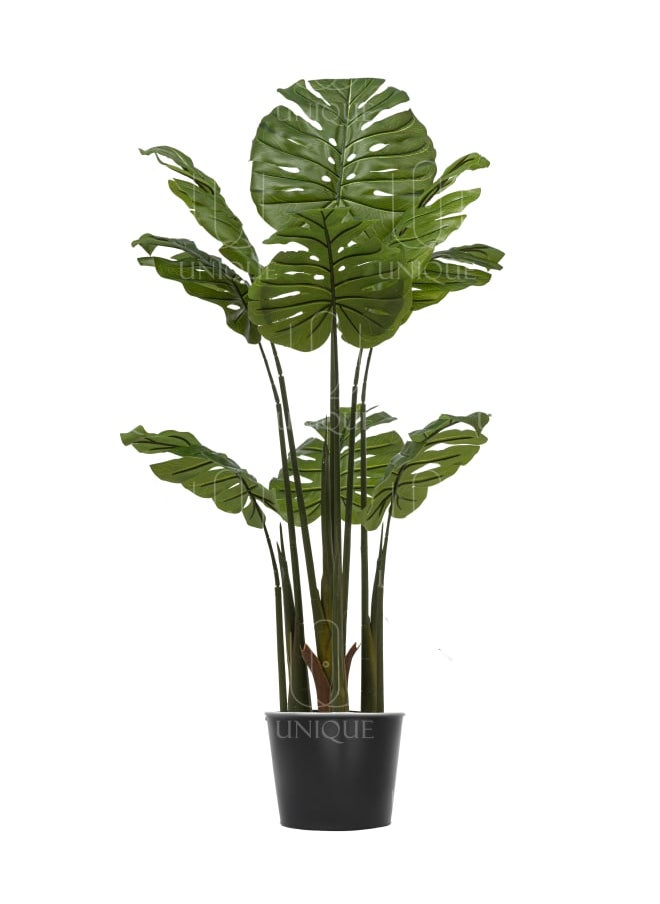 Unique Pots And Plants Monstera Multi Stem Artificial Tree Green Leafs H155CM  - Image 1