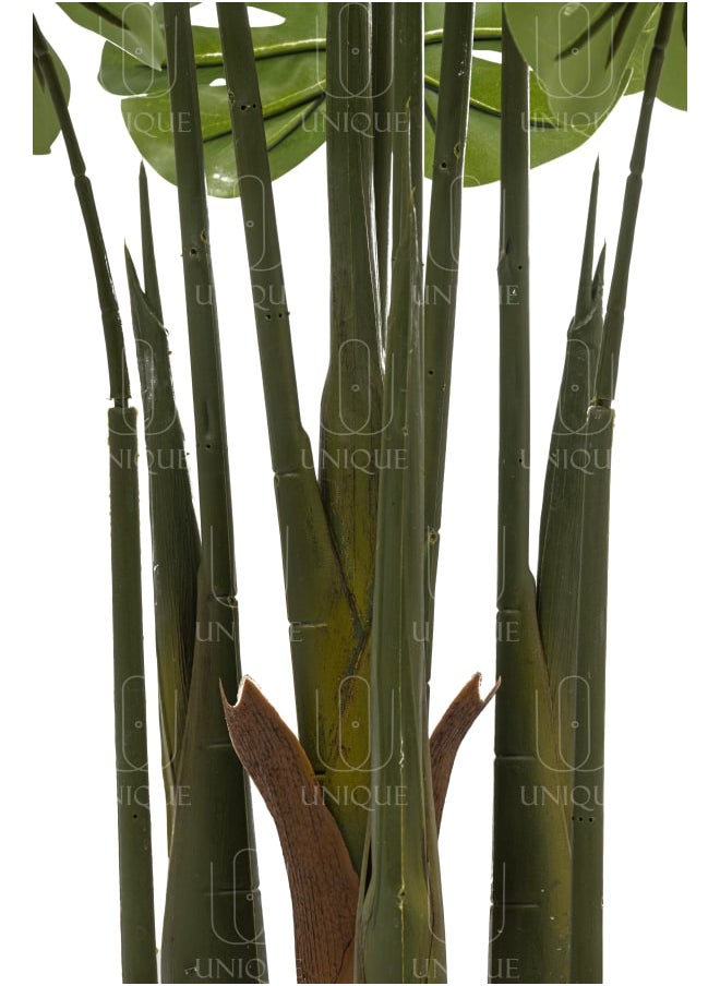 Unique Pots And Plants Monstera Multi Stem Artificial Tree Green Leafs H155CM  - Image 3
