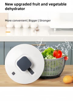 nihao Salad Spinner 4.5L arge Lettuce Spinner Kitchen Gadgets, Large Salad Spinner , One-Handed Handle Easy Press Super High Efficiency for Home Kitchen Washing & Drying Leafy Vegetables  - Image 3