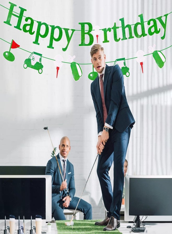 MEMOVAN Golf Themed Banner Golf Happy Birthday Banner Garland Let's Par-Tee Banner Golf Theme Retirement Banners Golf Birthday Garland for Golfer Lover Men Sports Par-Tee Time Party-BDAY - Image 5