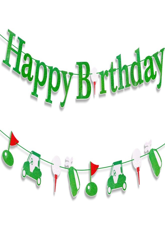 MEMOVAN Golf Themed Banner Golf Happy Birthday Banner Garland Let's Par-Tee Banner Golf Theme Retirement Banners Golf Birthday Garland for Golfer Lover Men Sports Par-Tee Time Party-BDAY - Image 1