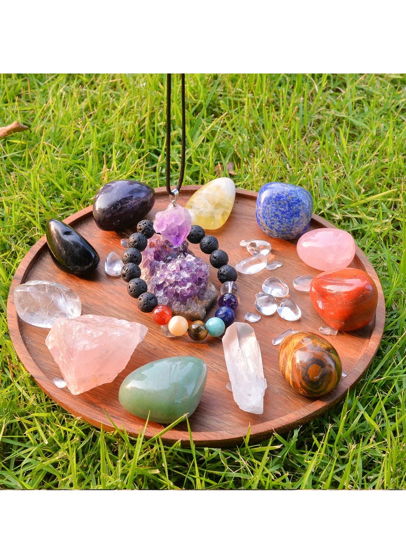 SYOSI - Large Crystals and Healing Stones, 13 PCS Premium Healing Crystals Kit, 7 Colorful Gemstones - Image 1