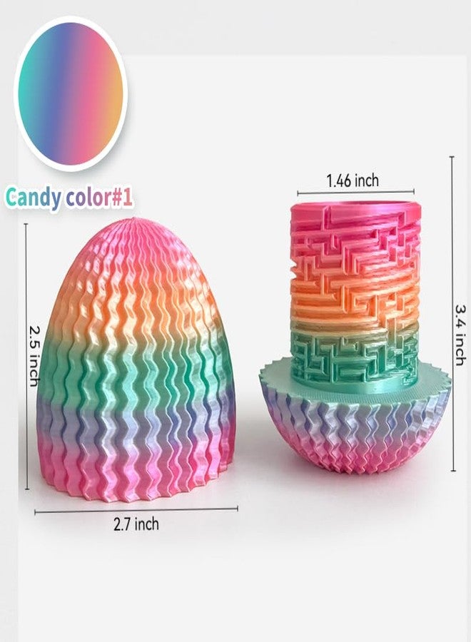 Wtohobby Mystery Egg Maze Puzzle Box - Reusable 3D Printed Brain Teaser with Hidden Compartment for Cash & Treasures, for Birthday, Christmas and Halloween for Kids & Adults (Rainbow Color) - Image 2