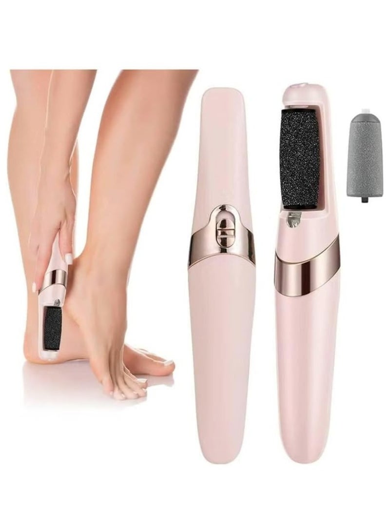 USB Rechargeable Electric Foot File, Waterproof Callus Remover for Feet and Heels with 2 Speeds and 2 Interchangeable Roller Heads - Image 1