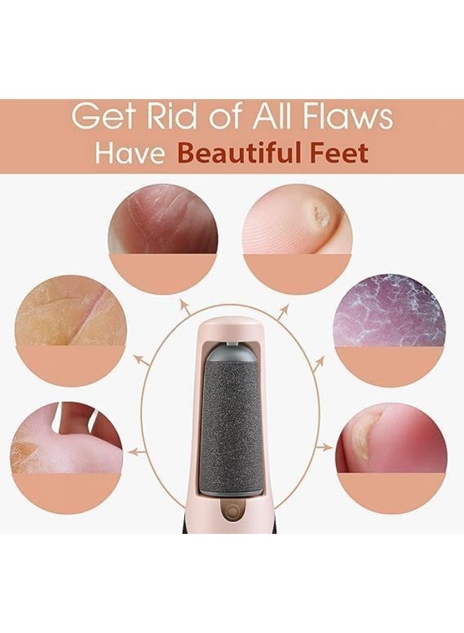 USB Rechargeable Electric Foot File, Waterproof Callus Remover for Feet and Heels with 2 Speeds and 2 Interchangeable Roller Heads - Image 5