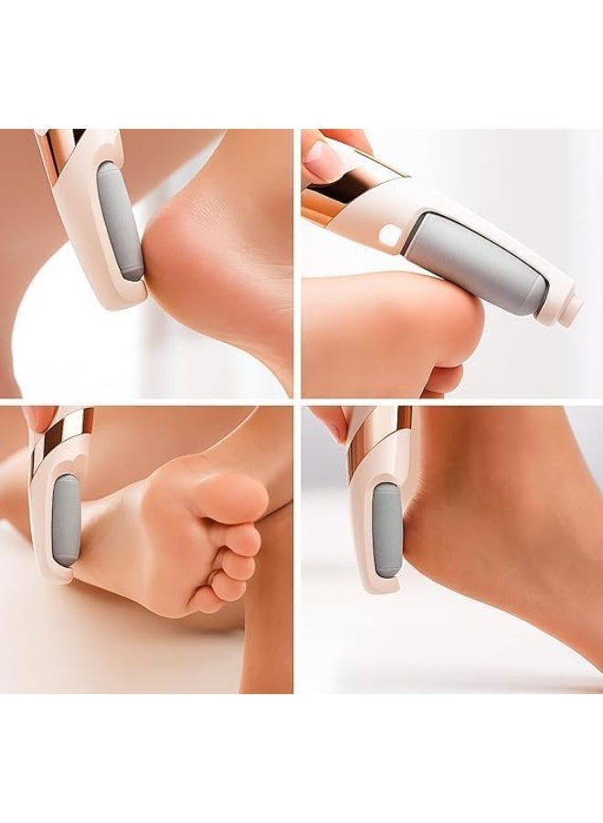 USB Rechargeable Electric Foot File, Waterproof Callus Remover for Feet and Heels with 2 Speeds and 2 Interchangeable Roller Heads - Image 4