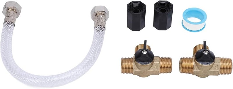 Brass RV Water Heater Bypass Kit with 1 2 Inch NPT Connectors 12in Hose for Winter Camping - Image 2