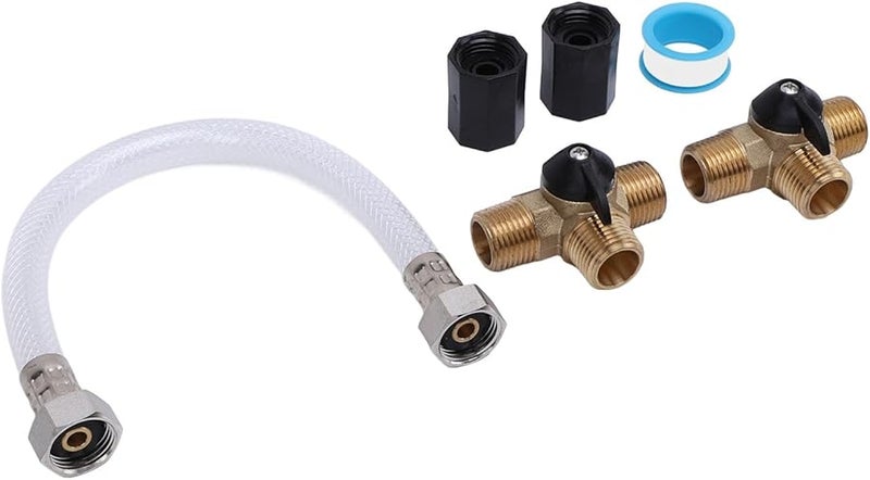 Brass RV Water Heater Bypass Kit with 1 2 Inch NPT Connectors 12in Hose for Winter Camping - Image 5
