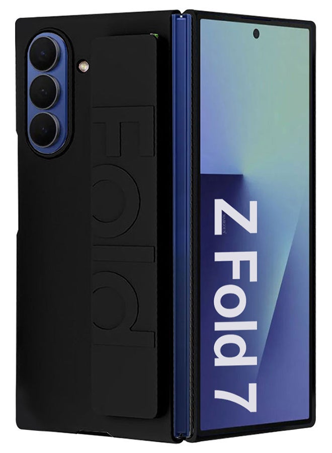 Hard Silicone Case for Samsung Galaxy Z Fold 7, with Anti-Slip Hand Grip – Rugged Full-Body Protective Cover with Precise Cutouts - Black - Image 1