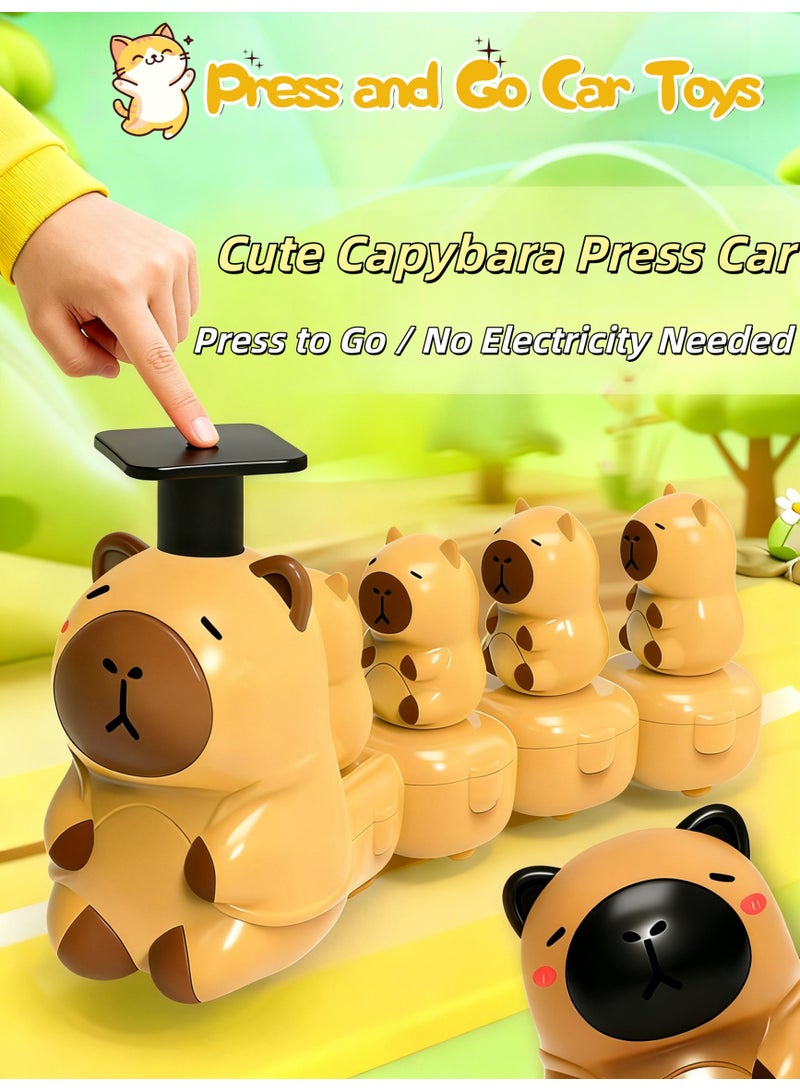 XiuWoo Press and Go Car Toys, For Toddlers 3+, Fun Forest Animal Pressure Car, Baby Animal Racing Cars, Infant Play Vehicle Set, Baby Push Go Friction Car Toys, Cartoon Inertia Car Sliding Toys, Best Gifts for Boys and  Grils - Image 1