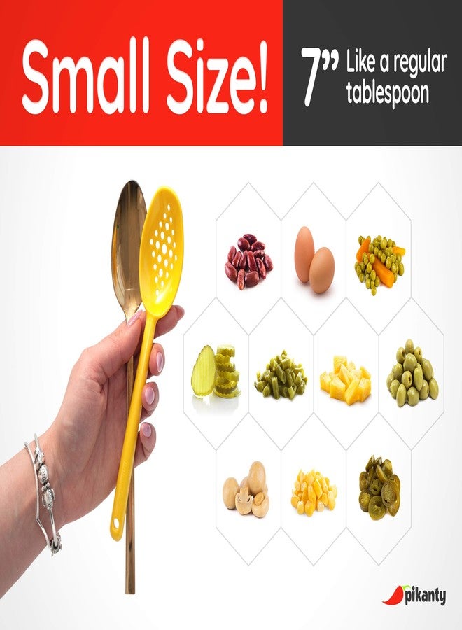 Pikanty ملاعق تقديم صغيرة مثقبة من بيكانتي - 7 بوصات (عبوة من 4 ملاعق) - مثالية للزيتون والمخللات والصلصات | متينة ومتعددة الاستخدامات | صنع في الولايات المتحدة الأمريكية - Image 2