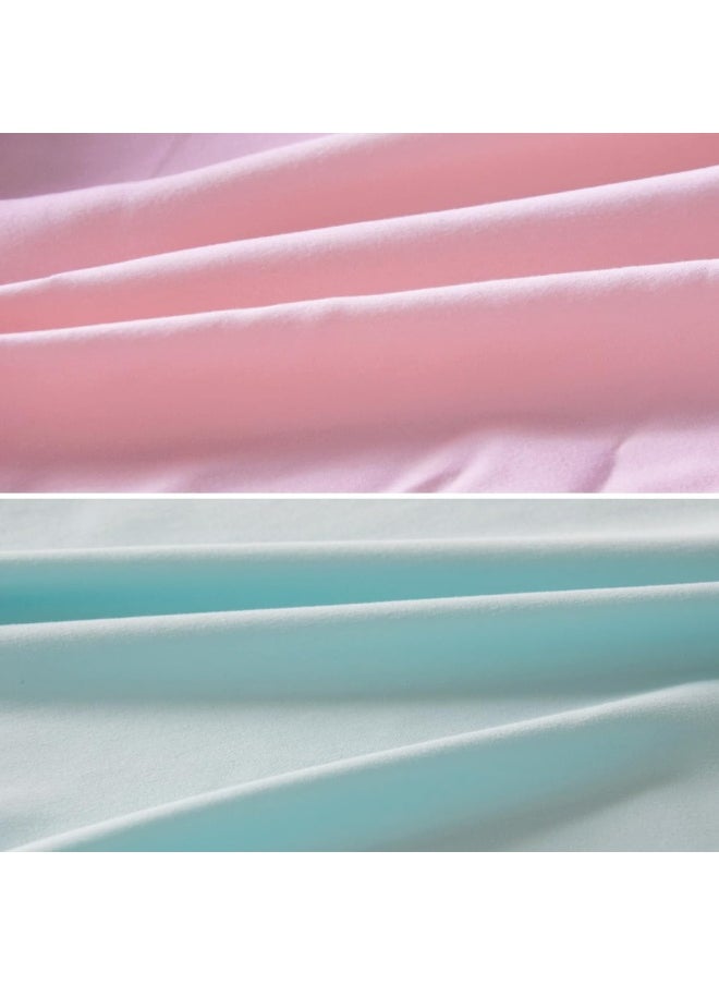 Biloban Biloban Pack and Play Sheets Fitted, 2 Pack Portable Playard | Mini Crib Sheets, Ultra Soft Microfiber Pack N Play Sheet for Boys and Girls, Pink & Aqua  - Image 5