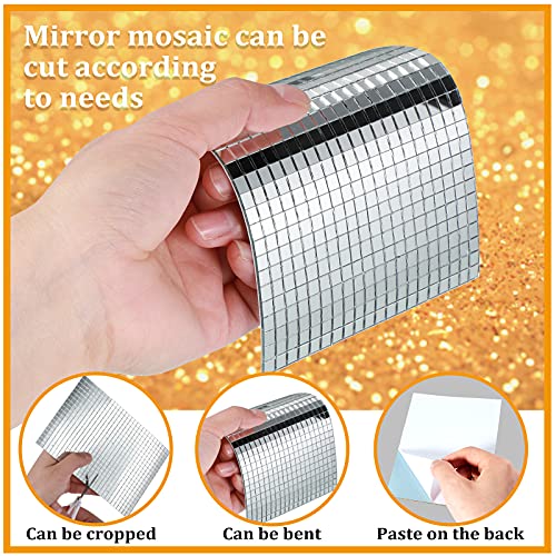 Romooa Self-Adhesive Disco Mirror Tiles Mosaic Tiles for DIY Craft Projects, 5 x 5 mm(Silver,7200 Pieces) - Image 3