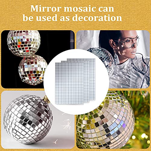 Romooa Self-Adhesive Disco Mirror Tiles Mosaic Tiles for DIY Craft Projects, 5 x 5 mm(Silver,7200 Pieces) - Image 4